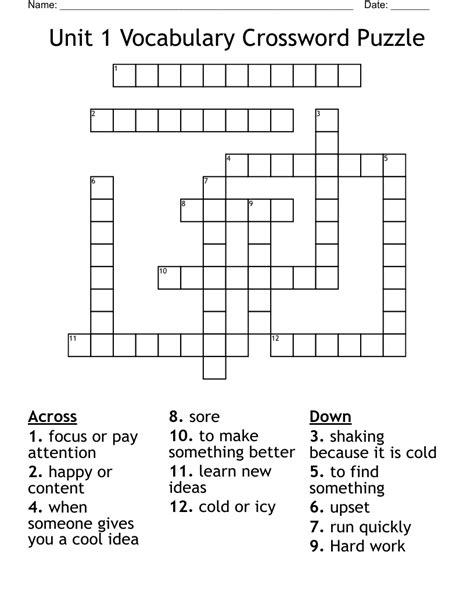 Building vocabulary for crossword puzzles