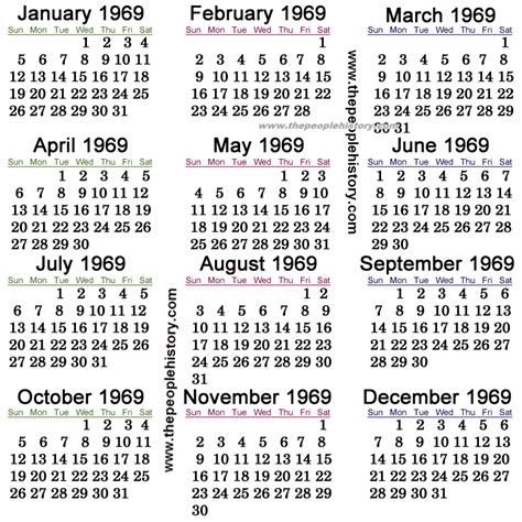 Cultural Significance of the 1969 Calendar