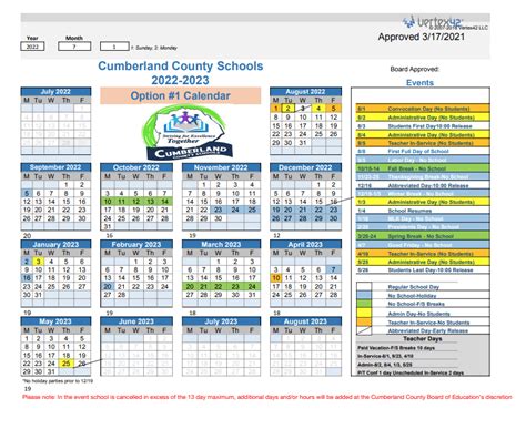 Cumberland County Schools Calendar Image 7