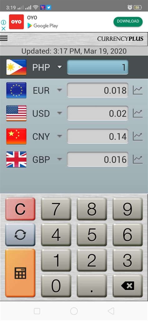 Currency conversion calculator