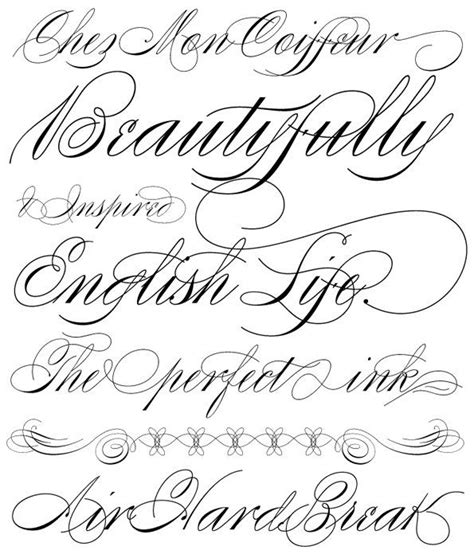 Cursive Font Tattoo Design Ideas