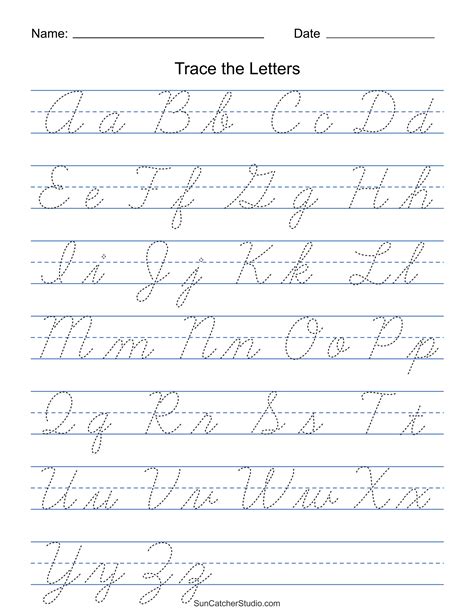 Cursive practice example