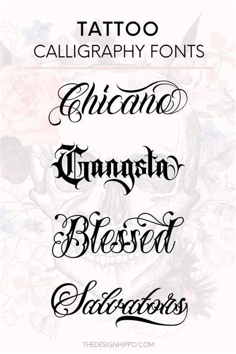 Types of Cursive Tattoo Fonts