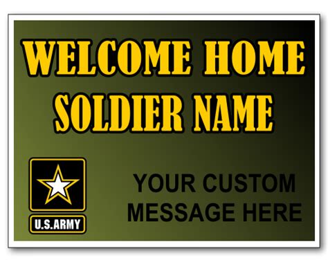 Custom Army Welcome Home Signs