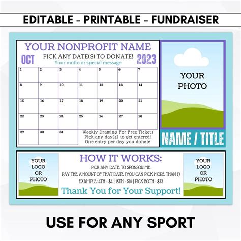 Custom Calendar Fundraiser Template