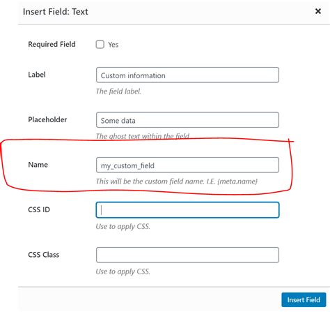 Custom Field Form Creation