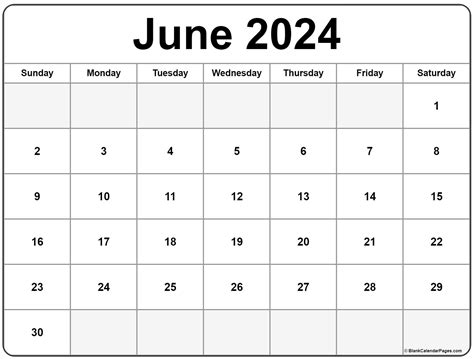 Customizable June calendar