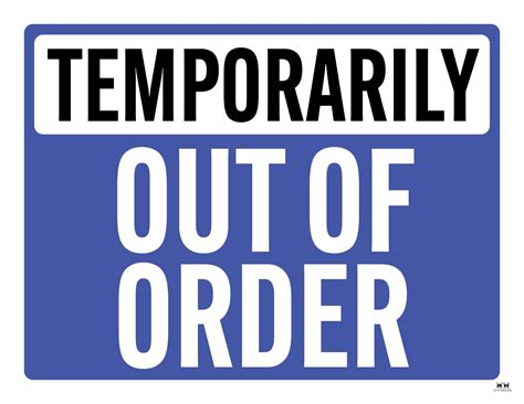 Customizable Out of Order Signs