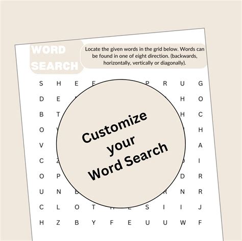 Customizable word finds