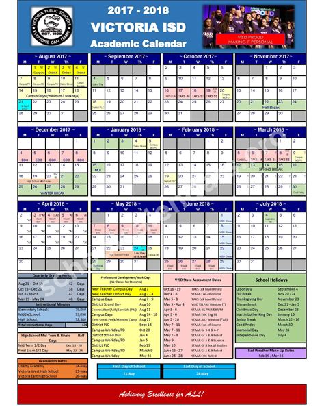 Customizing the Victoria ISD Calendar