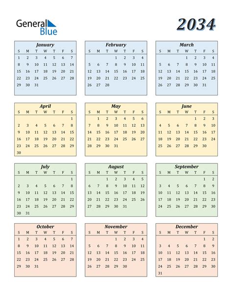 Customizing Your 2034 Calendar