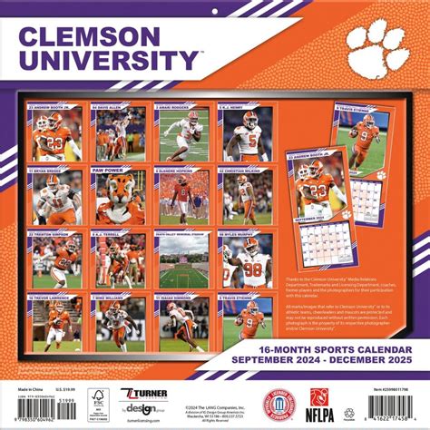 Clemson Calendar Customization Options