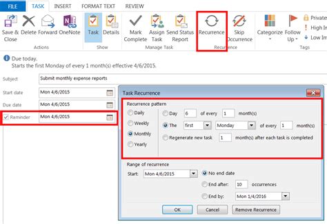 Customizing Outlook Reminders