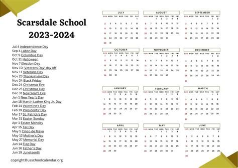 Customizing Scarsdale High School Calendar