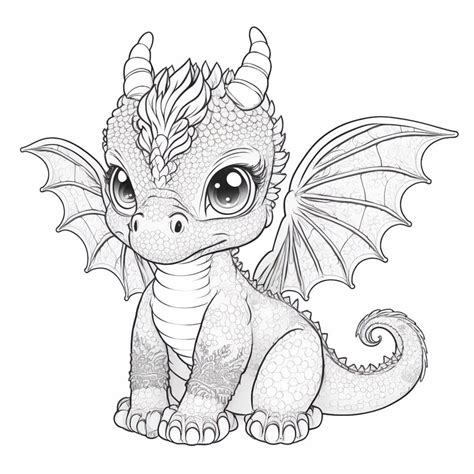 Cute dragon coloring pages