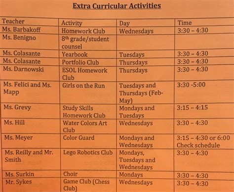 CVHS Calendar Events and Extracurricular Activities