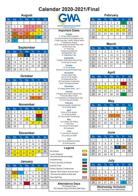 CWU Academic Calendar Structure