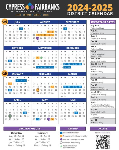 Cy-Fair ISD Calendar