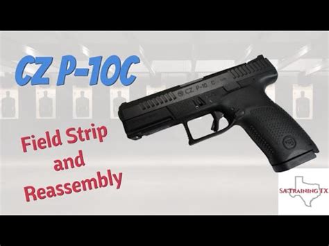 A person field stripping a used CZ P-10C pistol