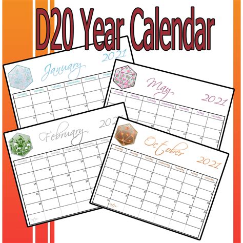 D20 Calendar Art