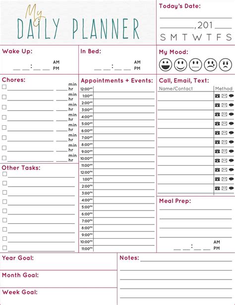 Daily Planner Popular Options Features