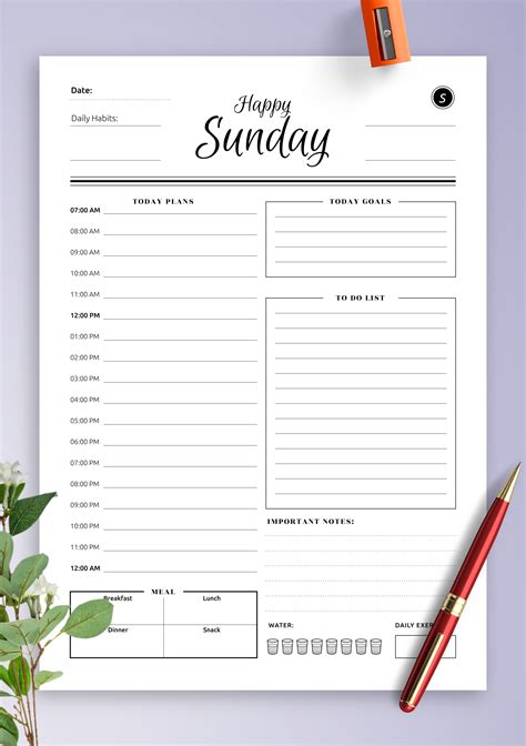 Daily Planner Printable Template Benefits