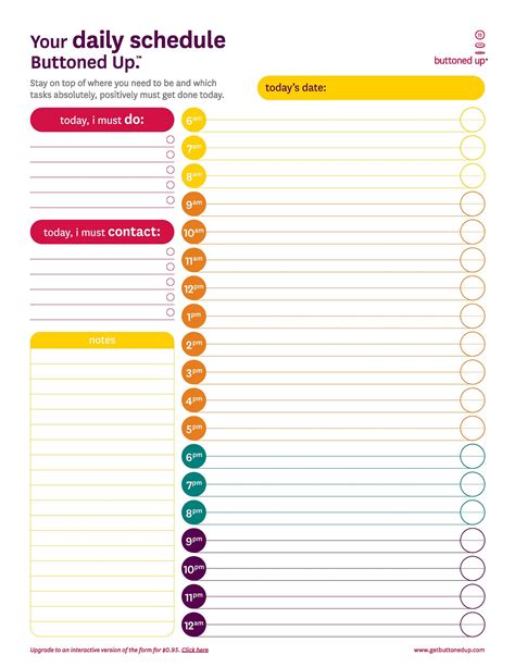 Daily Planner Printable Template