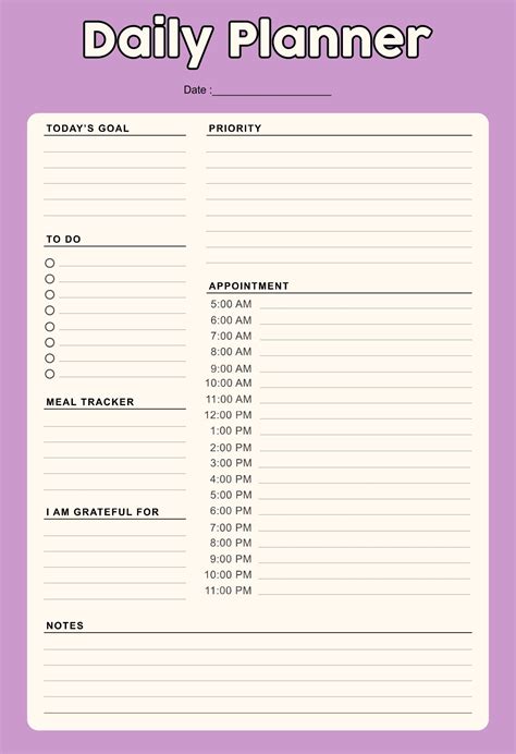 Daily Planner Time Management