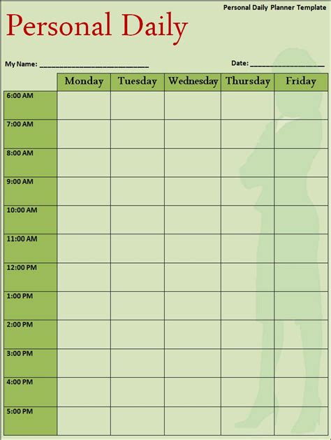 Daily Schedule Template Word