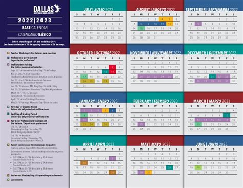 Dallas ISD Calendar Overview