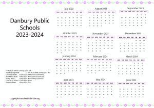 Danbury Public Schools Calendar Overview