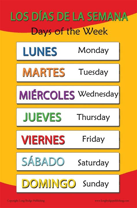 Days of the week in Spanish