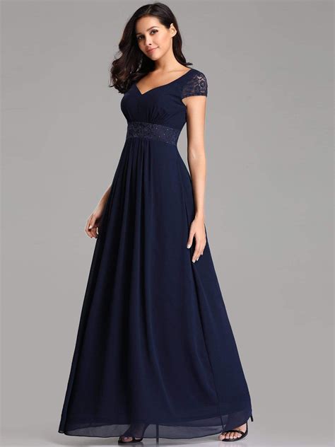 Description of Daytime Navy Blue Gown