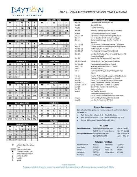 Dayton Public Schools Calendar