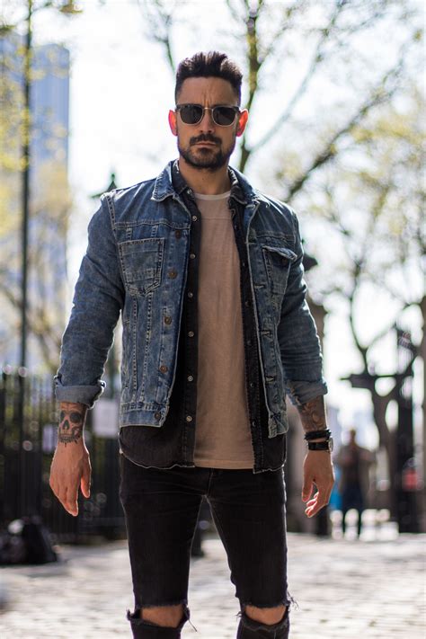 Denim jacket formal look