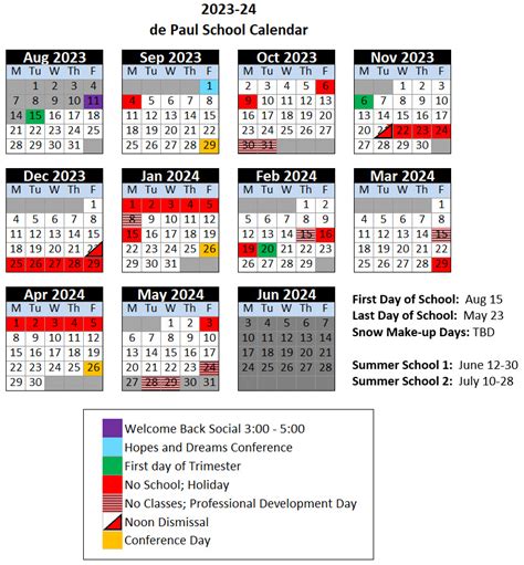 DePaul Calendar Guide