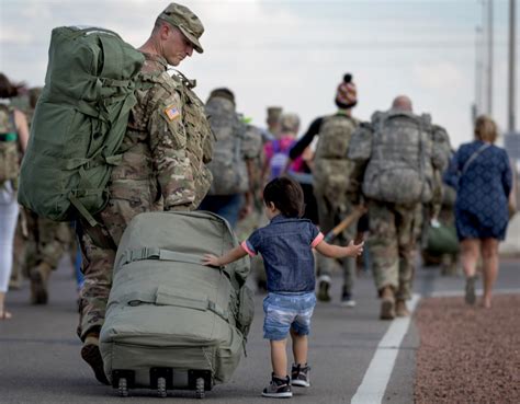 Military Family Saying Goodbye