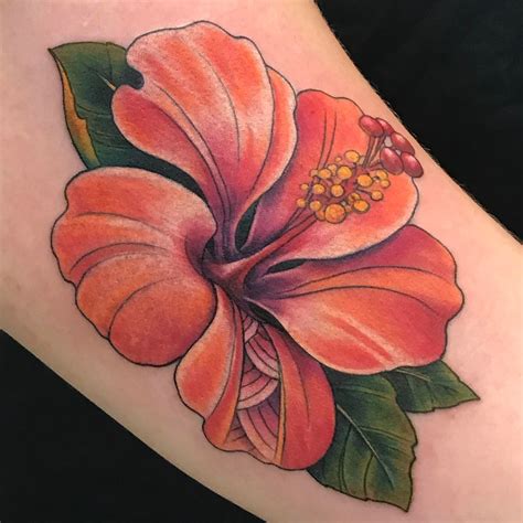 Designing Hawaiian flowers tattoo