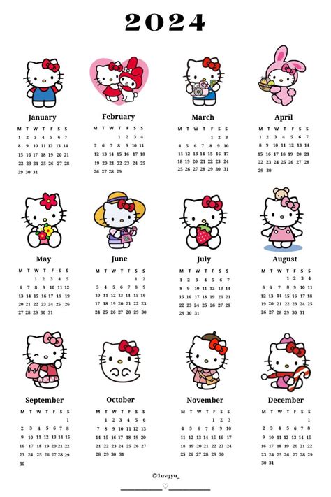 Designing a Hello Kitty calendar