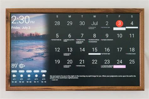 Digital Calendar Interface