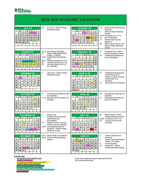 Digital Edina Schools Calendar