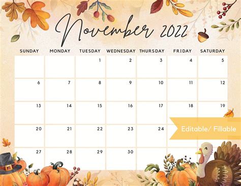 Digital November Calendars