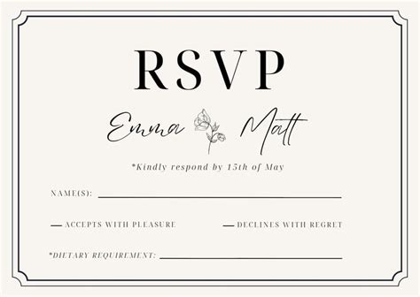 Digital Rsvp Calendar Template