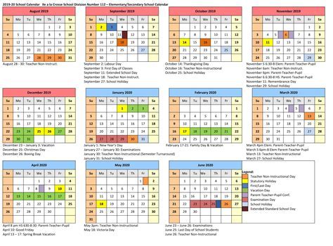 District 112 Calendar Overview