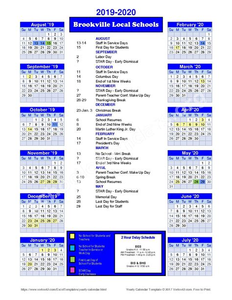 District 186 School Calendar Overview