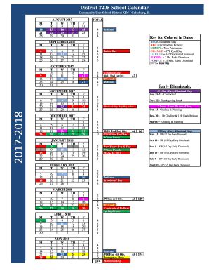 District 205 School Calendar Overview