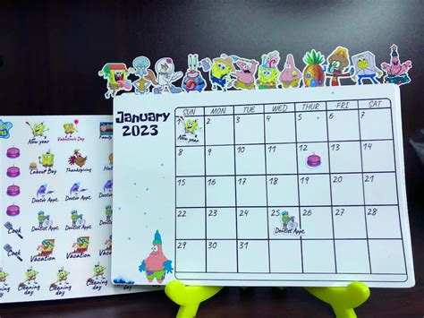 DIY SpongeBob Calendar