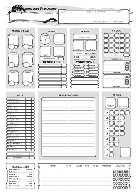 DND sheet examples