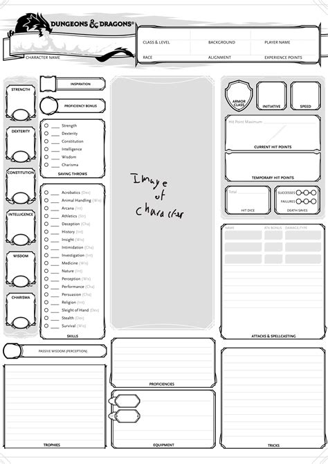 DND sheets creation