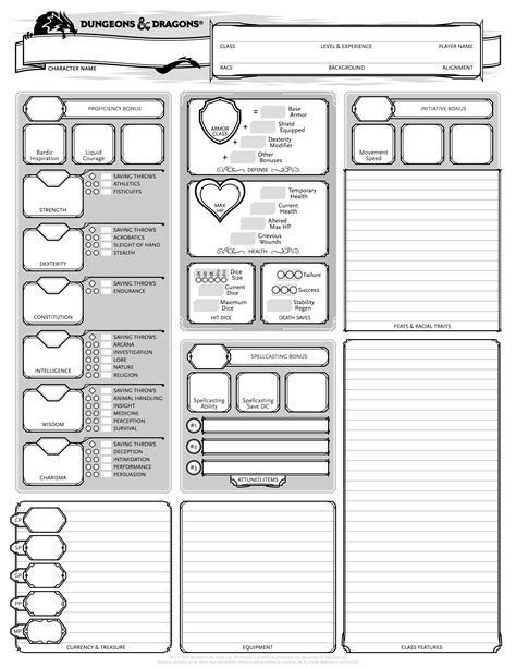 DND sheets templates